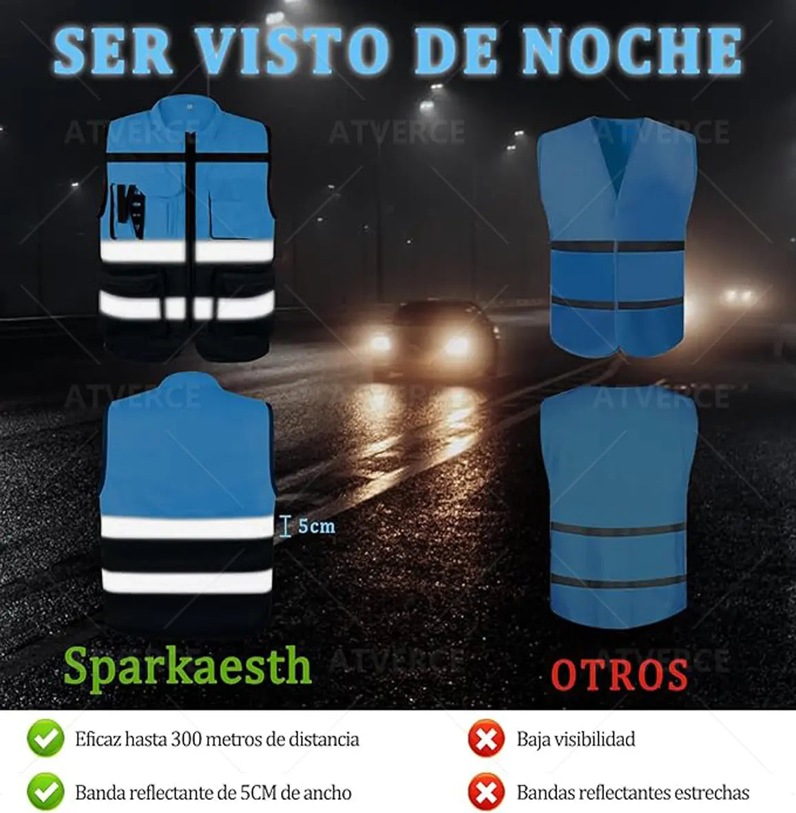 Chaleco Reflectante Alta Visibilidad 360° – Transpirable con Múltiples Bolsillos