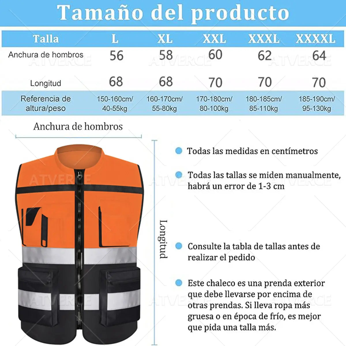 Chaleco Reflectante Alta Visibilidad 360° – Transpirable con Múltiples Bolsillos