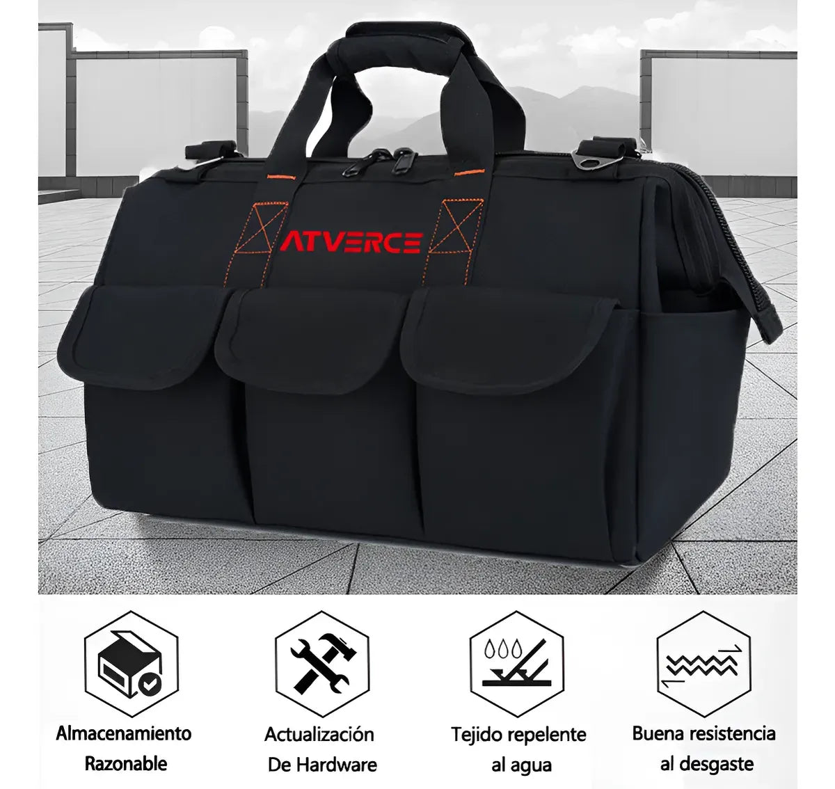 Bolsa de Herramientas 16 Pulgadas de Lona Oxford – Resistente y Organizadora