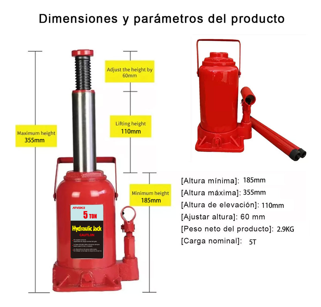 5T Vertical hydraulic jack