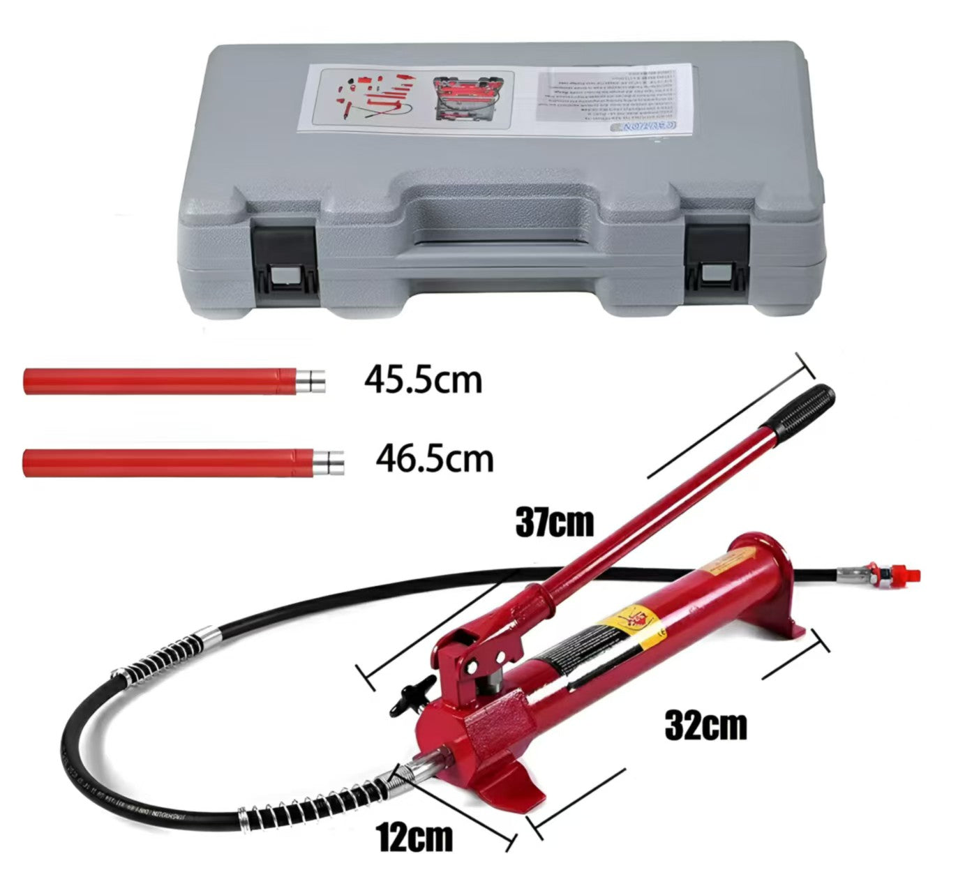 Gato Hidráulico 4 Toneladas con Accesorios – Elevación 275‑395 mm para Taller